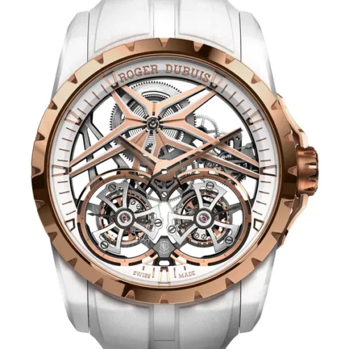 ROGER DUBUIS Excalibur Double Tourbillon Edition White Ceramic 45 mm